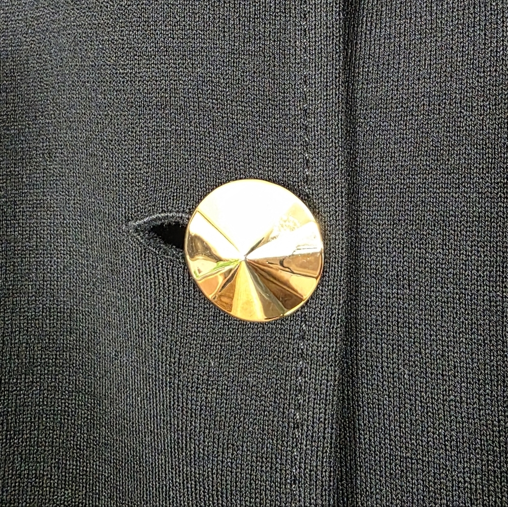 NEW St John Gold Button Wool Knit Topper Duster Jacket Coat - Picture 3 of 5